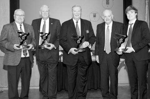 L-r: Brewster, Vandaveer, Krieger, Bill Berry and Henry Berry (photo provided).