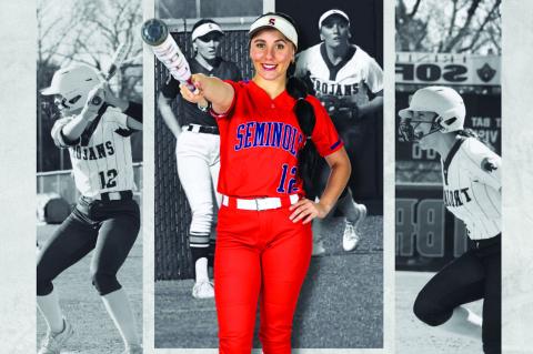 Seminole State - April 8, 2026 | Softball Seminole State softball’s very own Katie Simpson earns NJCAA DI National Player of the week. Simpson batted an outstanding 1.000 average, had 5 runs batted in, 3 homeruns, and scored 5 runs herself. Courtesy Pho