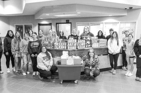 Seminole State College’s 2025 Leadership Development class led the campus food drive Oct. 6-20, collecting more than 400 boxed, canned and microwaveable items for the Salvation Army, with help from the Student Government Association, Phi Theta Kappa and