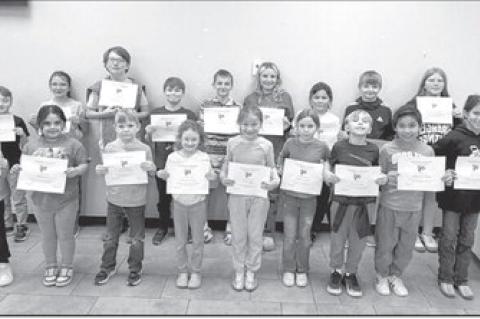 Strother has announced the Students of the Month for February. Pictured above: Abbi Scott, High School (left) and Jaxson Hester, Middle School. Below: Elementary Students of the Month are Waylon B., Wyatt W., Hailey B., Emma P., Mason G., Kashlyn C., Emer