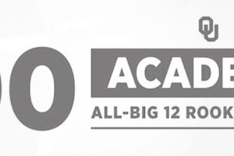 100 Sooners on Academic All Big 12 Rookie Team