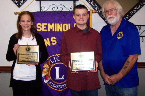 Local Civic Clubs Recognize Students of The Month