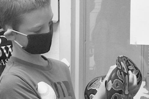 Varnum Students’ Reunion with Einstein the Snake