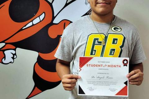 The Strother Middle School Student of the Month is Felicia Woods (above left). High School Students are Ava Kornelsen (center) and De’Angelo Fixico (right). The Strother Student of the Month for each school is chosen based on qualities such as character