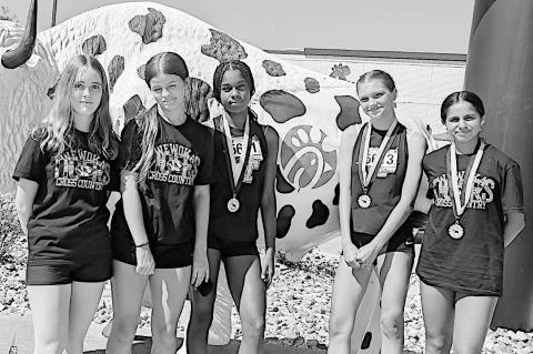 Wewoka Lady Tigers Cross Country Team from left to right: Rachel Davidson, Emerson Gates, Heavenli Hill, Nevaeh Smith and Priscilla Alaniz. Courtesy Photo