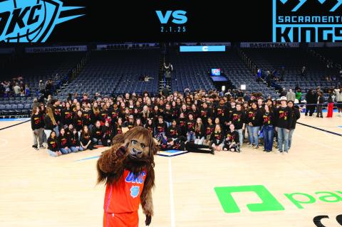 More than 120 high school students in the Seminole State College Upward Bound program had the opportunity to experience an exciting evening of NBA action at the Paycom Center, as they watched the Oklahoma City Thunder claim a 144-110 victory over the Sacr