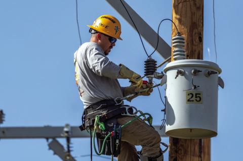 Above: OG&E is celebrating its dedicated lineworkers across Oklahoma and western Arkansas on National Lineman Appreciation Day, a day dedicated to thanking line crews for their work to keep our communities safe and energized. Below: OG&amp;E lineworke
