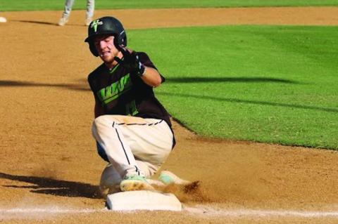 Varnum Whippet Devyn Fullbright slides into third base safe Thursday against Lookaba-Sickles. Courtesy Photo by Jeanne Gosa
