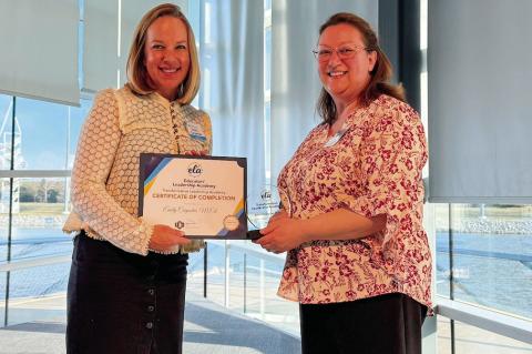 SSC STEM Division Chair Emily Carpenter (left) recently completed the University of Central Oklahoma’s Educator’s Leadership Academy. Dr. Elizabeth Albright (right), Chair of the School of Education and Behavioral Sciences at Langston University and E