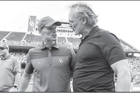 Oklahoma Head Coach Brent Venables and Brian Bosworth