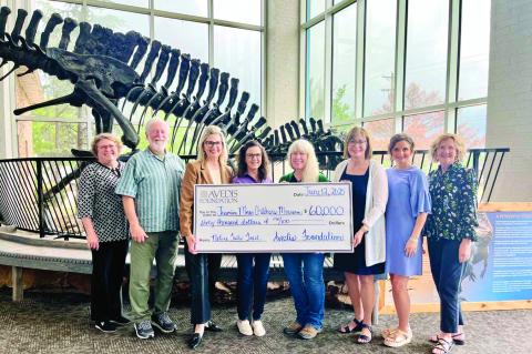 The Avedis Foundation recently awarded the Jasmine Moran Children’s Museum a grant of $60,000 for the museum’s “Nature Tales Trail” project. Pictured l-r are Tracy Meeuwsen, Program Director-Data Analyst, Avedis Foundation; Dr. Steve Trotter, Boar