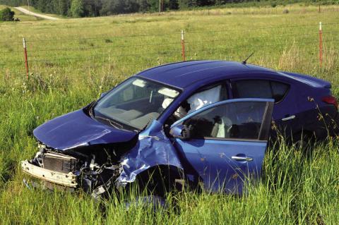 Pictured above is one of two cars involved in an accident on Highway 9 near NS 366 east of Seminole early Friday morning. The other vehicle, a Ford Focus, sustained front end damage. Additional details, including whether there were any injuries, remained 