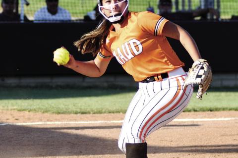 Maud Lady Tiger Abbigail Horton gets the ball and throws it to first base Thursday. Courtesy Photo by Brian Blansett
