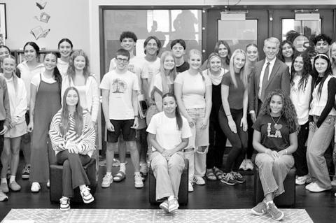 U.S. Senator James Lankford (second row, fifth from right) made a stop at Seminole High School Tuesday, Aug. 19 and visited with the SHS Student Council and Superintendent’s Student Leadership Advisory Council. (Photo provided by Sen. Lankford’s offic