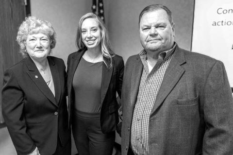 The Seminole State College Board of Regents awarded tenure to Assistant Professor of Agriculture Wendy Rich (center) at their meeting on Feb. 24. Also pictured are SSC President Lana Reynolds (left) and Board of Regents Chair Curtis Morgan. (Photo provide