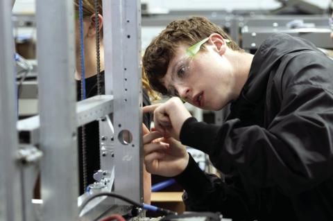 The robotics program teaches students to think like engineers. (OBU photo)