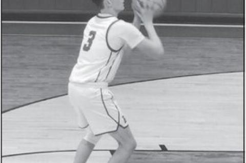 Courtesy Photo by Jerry Brashears Bowlegs Bison Hudson Jasna gets fouled and shoots from the foul line Tuesday night.