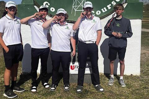 The boys team finished 2nd overall as a team, however still managed to have a successful tournament with four takin home Top 10 honors. Sam Matthews (4th), Ben Schatzel (5th), Wyatt Adams (6th), and Collin Hankel (9th), as well as posting their lowest tea