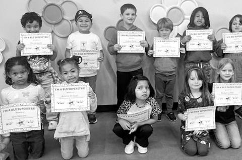 Above, BLS Star Student for March (KG/T1) are Onyx Loggins, Romeo Diaz, Hudson Parks, David Smith, Kallen England, Kasek Duggan, Alexandria Castle, Ora Beavers, Amelia Stillwell, Violet Harjo, Zoey Riddle, Rya’lynn Linker, and Layla Porter.