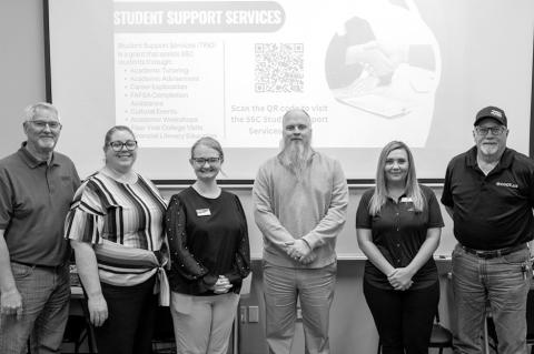 L-r: Danny Morgan, Rural Business and Resources Center Director; Kendi Cox, Manager of Human Resources for Canadian Valley Electric Cooperative; Meagan Hall, Teller for BancFirst; Mark Crowe, Seminole Center Manager for Lincare; Ashley Tilley, District Ma