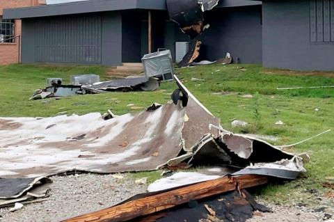 High Winds Rip A/C Unit Off KHS Field House